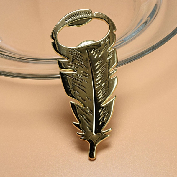 Gold Retro Bird Feather Metal Bottle Opener Novelty Wedding Party Favor Gift