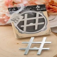 Silver Hash Symbol Number Sign Metal Bottle Opener Gift Box Wedding Party Favor