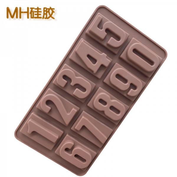 0-9 Digit Numbers Silicone Mould Chocolate Fondant Jelly Ice Cube Mold