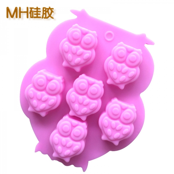 Owls Pink Silicone Mould Chocolate Fondant Jelly Ice Cube Mold