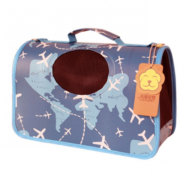 Airplane World Map Ventilated Pet Travel Bag Cat Carrier Soft Crate Puppies Small Dogs