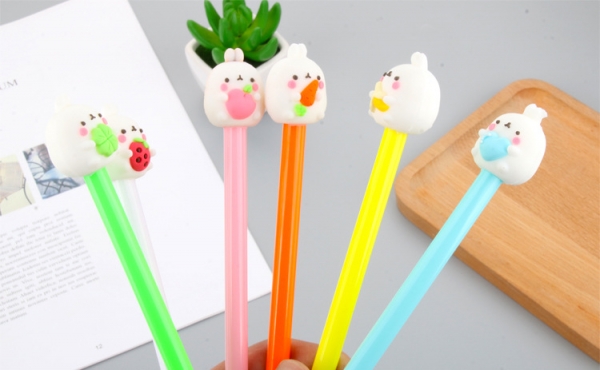 4-12pc White Bunny Rabbits Ballpoint Gel Pens Cute Kids Party Gift Bag Fillers