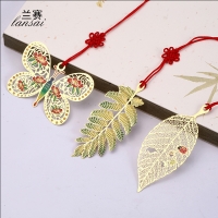 Gold Peack Butterfly Leaves Metal Cute Bookmarks Books Book Markers Readers Gift