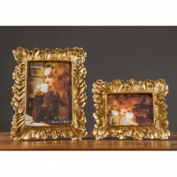 Leaves Gold Silver 6x4 Inch Freestanding Portrait Photo Frame