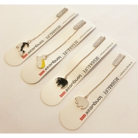 Cat Bear Animals Pendant Metal Chain Bookmarks Book Markers Gift For Readers