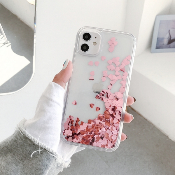Floating Hearts Pink iPhone 12 and 12 Pro Phone Case