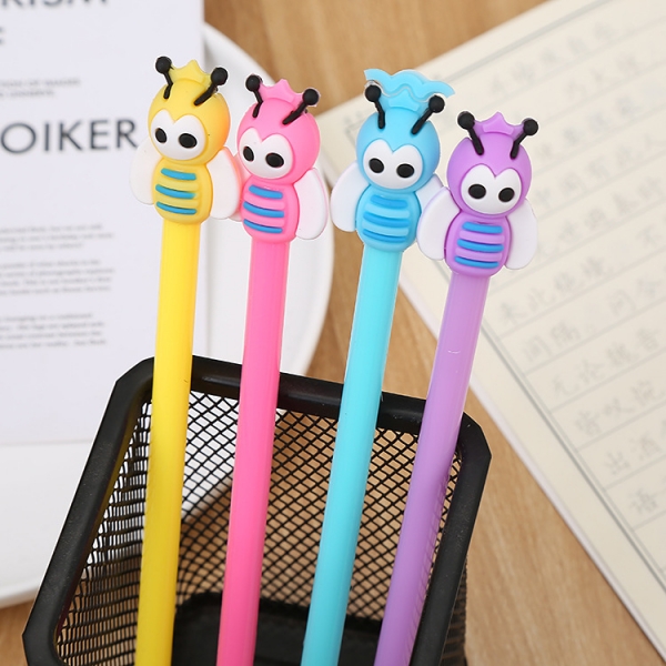 4pk Honeybees Bees Ballpoint Gel Pens Cute Funky Kids Party Gift Bag Fillers
