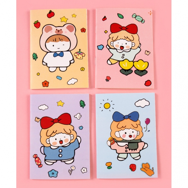 4pk Adorable Baby Girl Cute Mini Notebooks Small Notepads Pocket Memo Pads