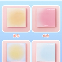 50-Sheet Cute Pink Blue Yellow Coloured Square Sticky Notes Pad
