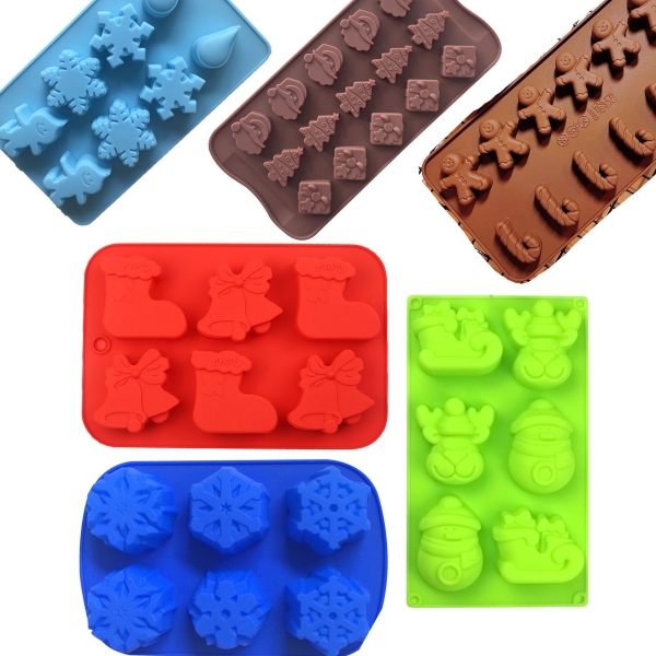 Large Christmas Chocolate Cake Ice Soap Mould Tray Silicone Bakeware Mold Candy