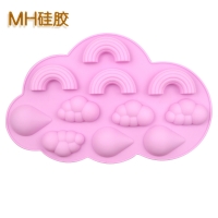 Rainbow Cloud Cake Jelly Cookies Soap Mold Chocolate Baking Mould Tray Ice Cube