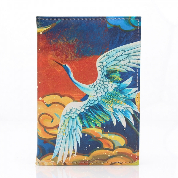 The Crane Cute Passport Cover Travel ID Holder Wallet Protector Case With Card Ticket Pouch