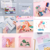 4pk Cute See Through Pencil Cases Cosmetics Make Up Bags Pen Pouches