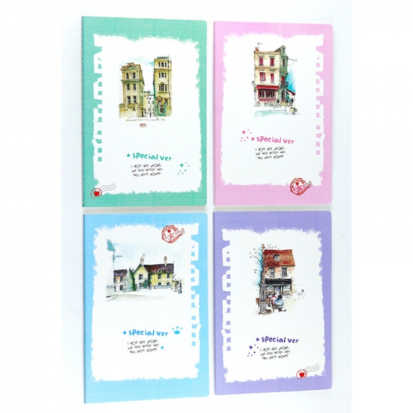Vintage Style Market Town A5 Notebook