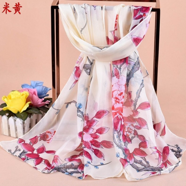 Twigs And Birds X391 Fashion Ladies Scarves Chiffon Scarf Womens Shawls