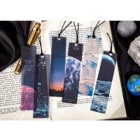 5pc Night Sky Galaxy Moon Earth Sun Pictures Bookmarks For Books Readers Gift