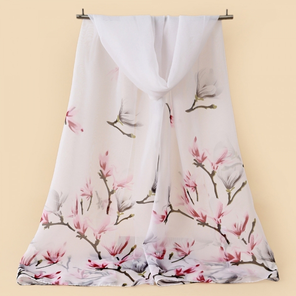 Beautiful Flowers B095 Fashion Ladies Scarves Chiffon Scarf Womens Shawls