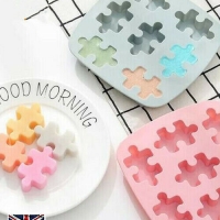 Jigsaw Puzzle Shapes Pink Silicone Mould Chocolate Fondant Jelly Ice Cube Mold