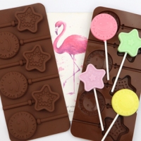 Circle Star Shape Lollipop Shape Silicone Mould Chocolate Fondant Jelly Ice Cube Mold