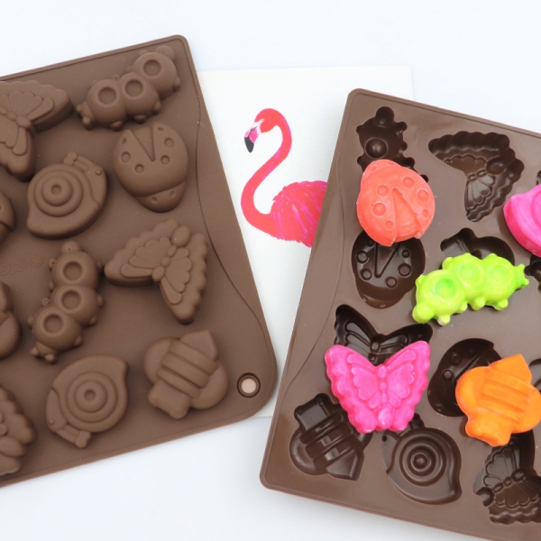 16 Butterfly Bee Snail Caterpillar Silicone Mould Chocolate Jelly Ice Cube Mold