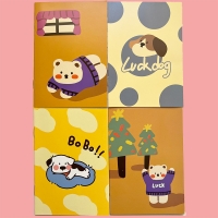 4pk Luck Dog Bear Cute Animals Mini Notebooks Small Notepads Pocket Memo Pads
