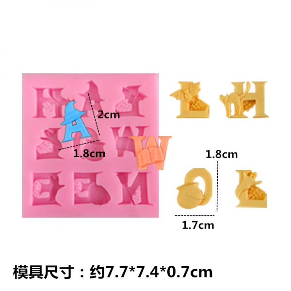 Halloween Letters Sugarcraft Silicone Mould Chocolate Fondant Jelly Ice Cube Mold