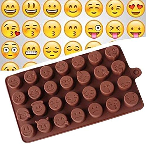 28 Funky Emoji Faces Silicone Mould Chocolate Fondant Jelly Ice Cube Mold