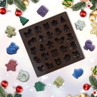25 Christmas Pattern Silicone Mould Chocolate Fondant Jelly Ice Cube Mold